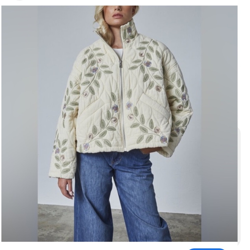 Blank NYC multi Embroidered Quilted Jacket size M